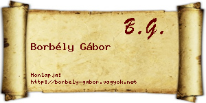 Borbély Gábor névjegykártya