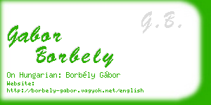 gabor borbely business card