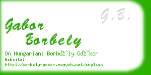 gabor borbely business card